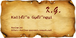 Kallós Gyöngyi névjegykártya