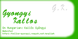 gyongyi kallos business card